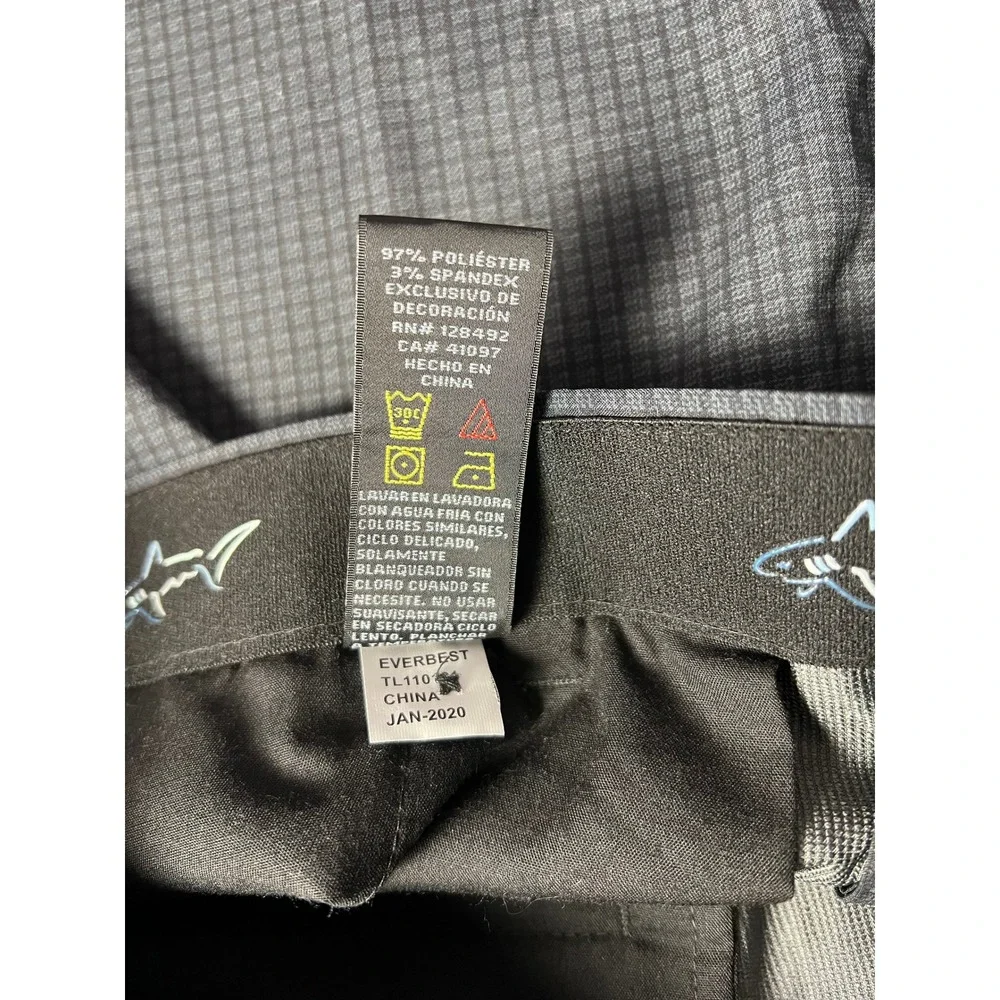 Greg Norman Shark Performance Golf Shorts Dark Gray Men's 36 Check Flat Front
